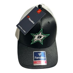 Fanatics NHL Dallas Stars Hockey Women's Size Adjustable Hat Black/White New